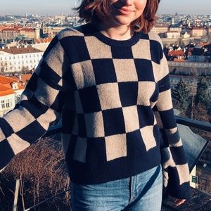 Madewell Cardiff Checkerboard Sweater